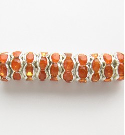 Rondelle Spacer 6mm Silver/Orange